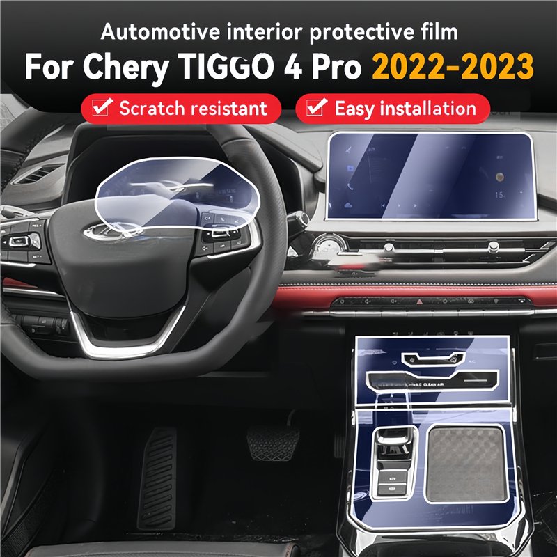 

Защитная пленка для панели коробки передач и приборной панели Chery Tiggo 4 Pro 2023 2021 2022 TPU, стикер для защиты салона от царапин, автомобильные аксессуары
