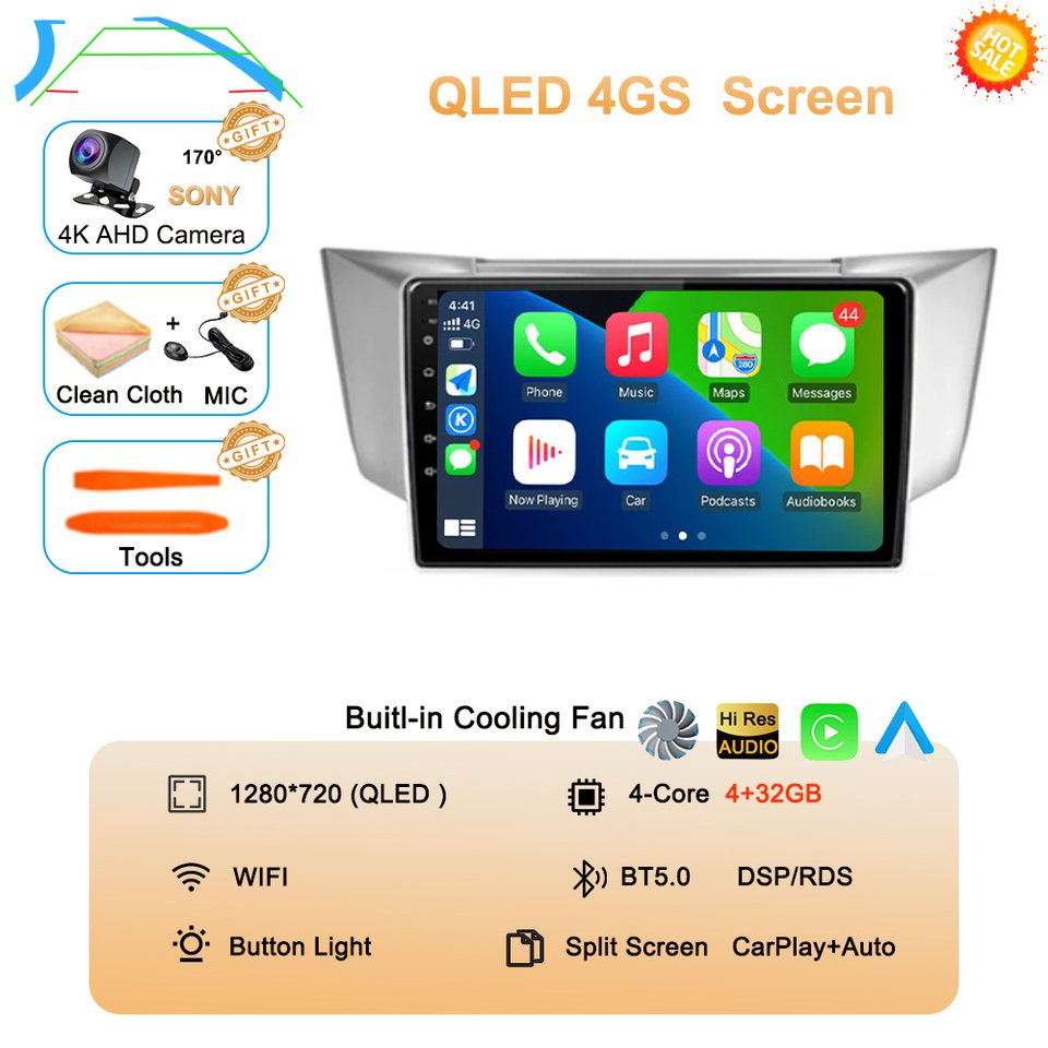 

Android 14 для Lexus RX300 RX330 RX350 RX400H 2003-2014 Автомобильный радиоприемник с экраном GPS Navi Мультимедиа Стерео 4G Wi-Fi