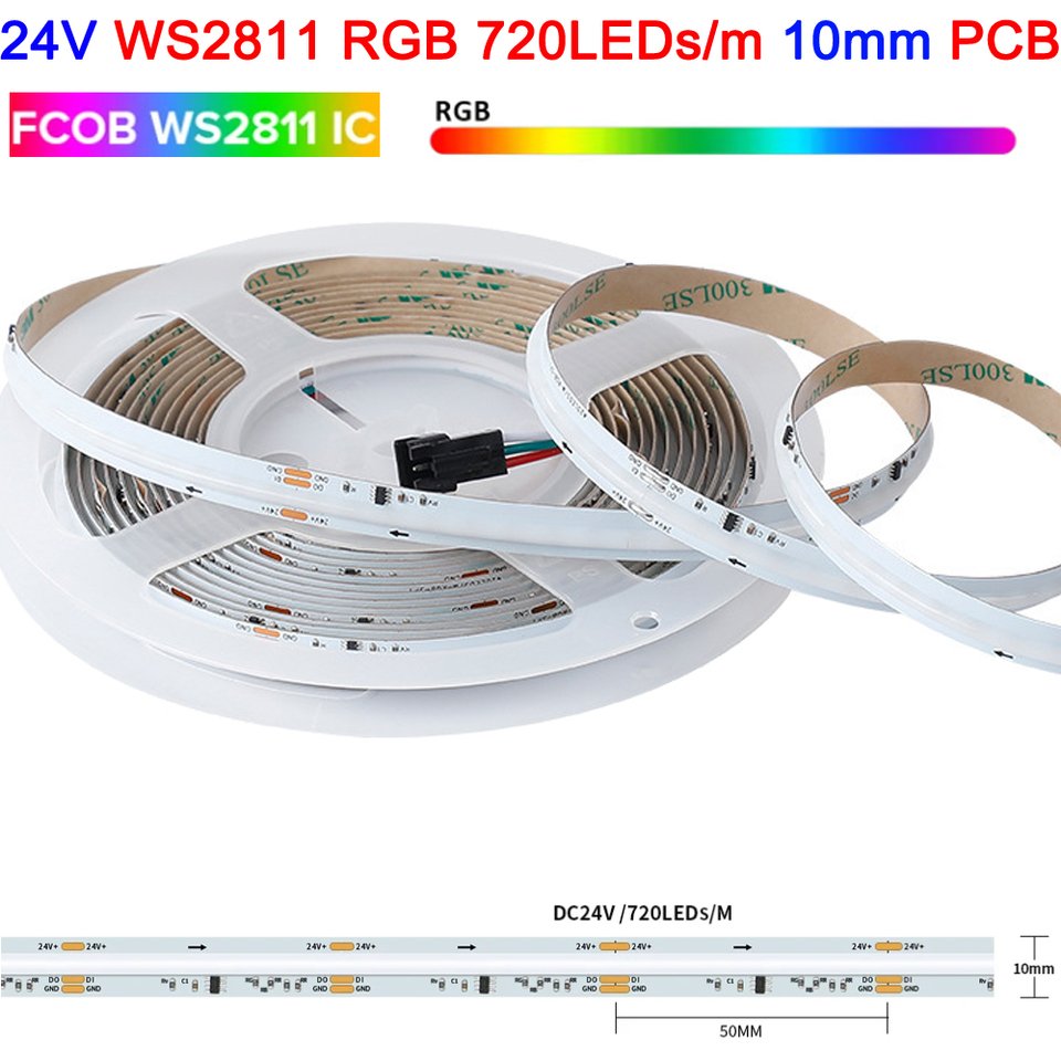 

Veromount RGB COB светодиодная лента 5м 576leds/m 12/24V