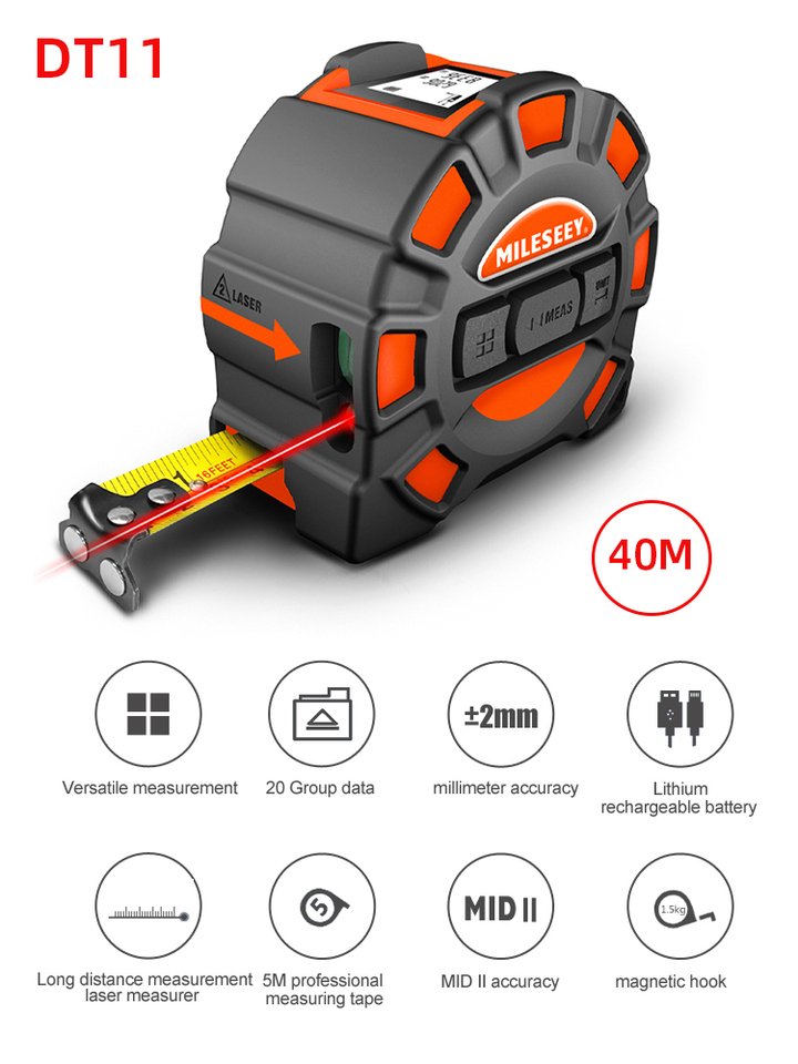

MILESEEY лазерная рулетка DT11 40м