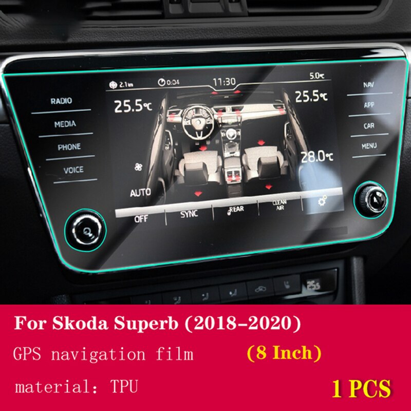 

Для Skoda Superb 2019-2023 Автомобильная интерьерная панель навигатора, прозрачные аксессуары для ремонта от царапин