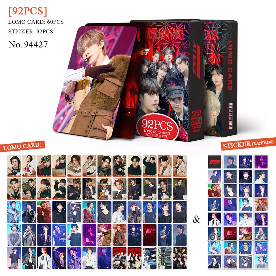 

92 шт. Kpop ATEEZ Lomo карты и наклейки World Tour in Your Fantasy ATEEZ фотокарточки открытки