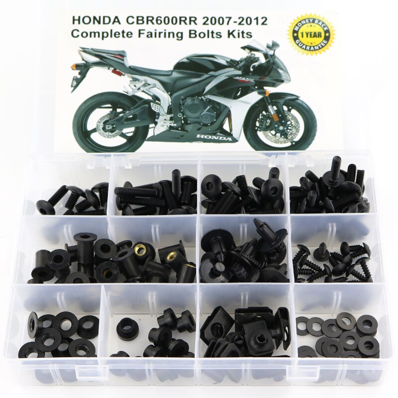 

Подходит для Honda CBR600RR CBR 600RR 2007 2008-2012, полный комплект болтов обтекателя мотоцикла, крепеж шайбы, стальные зажимы для обтекателя, гайки