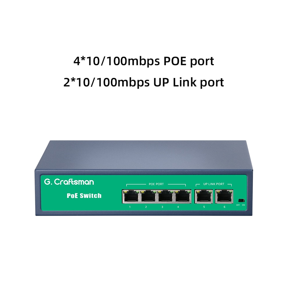 

Коммутатор G.Craftsman POE, 4, 8, 16 портов, поддержка IEEE802.3af/at, видеонаблюдение, 5 МП, 8 МП, 4 К, IP-камера, видеонаблюдение, беспроводная точка доступа, 100/1000 бит/с