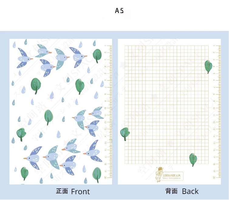 

Блокнот для путешествий Ins Flying Birds&Astronaut Pattern