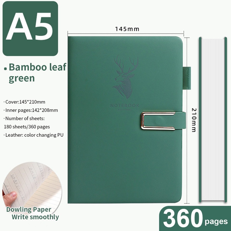 

Блокнот A5 из мягкой кожи черного цвета 160 страниц