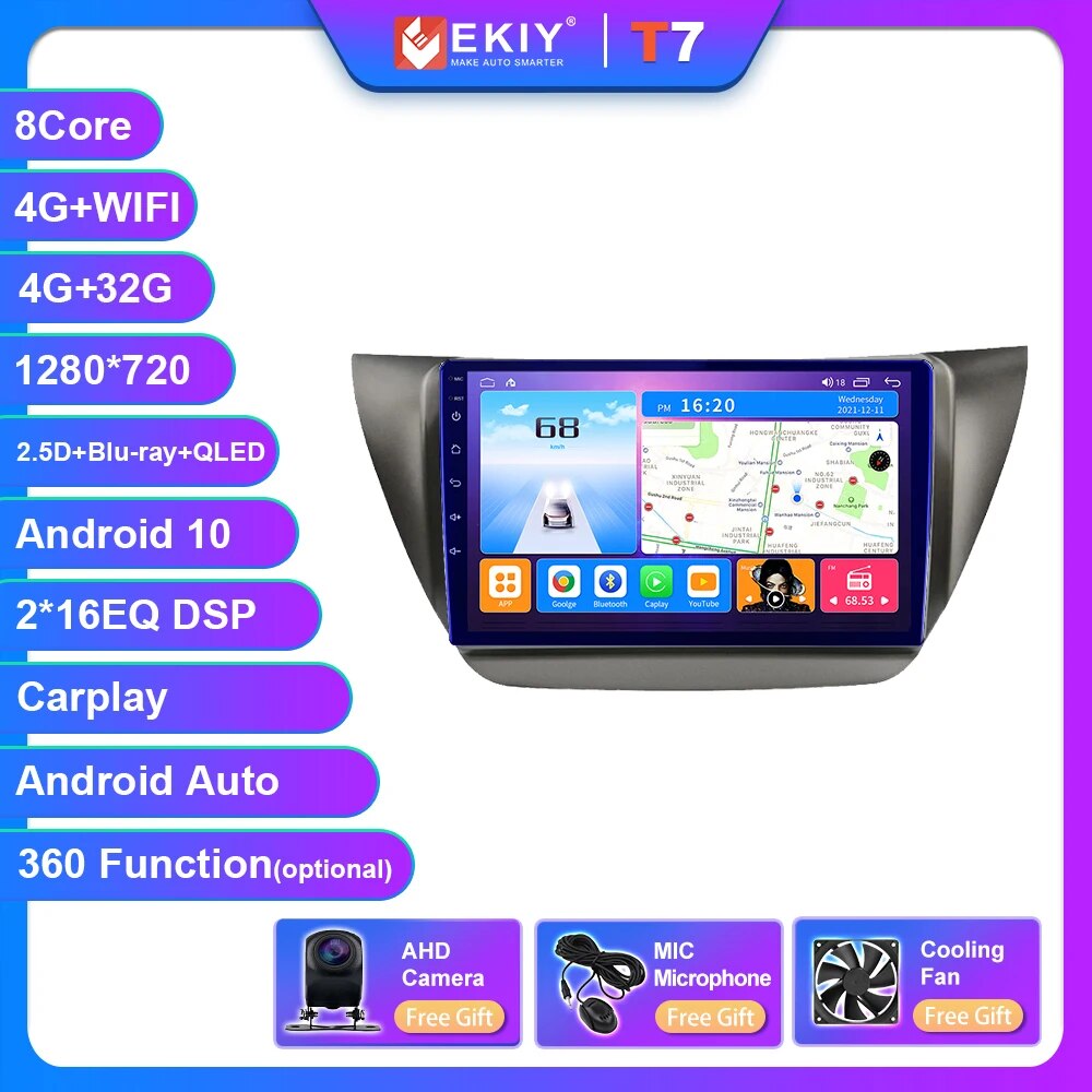 

Автомагнитола EKIY T7 DSP Android 10 для Mitsubishi Lancer 9 CS 2000 - 2010 GPS-навигация стерео 2din мультимедийный видеоплеер