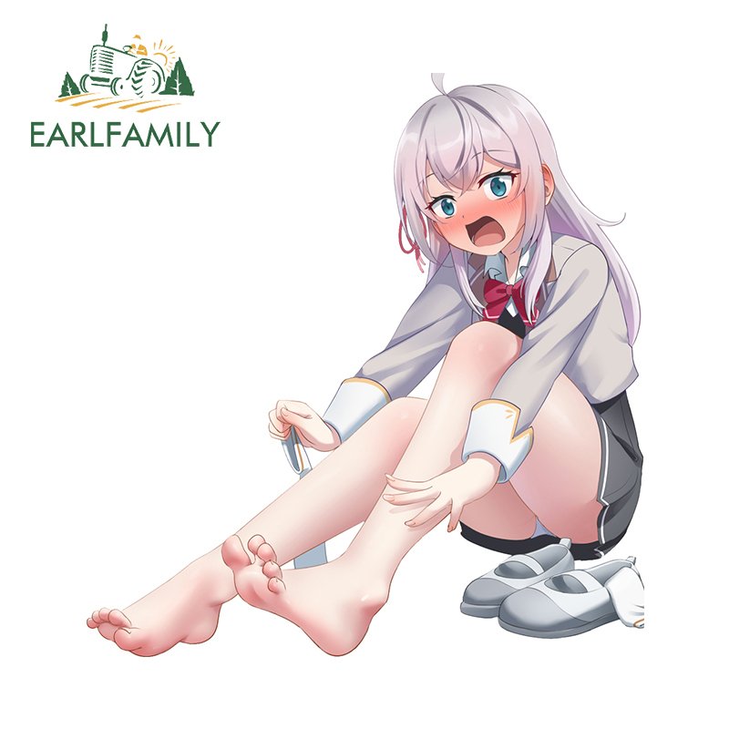 

EARLFAMILY 13 см × 12,4 см Kawaii Alya автомобильные наклейки застенчивая аниме девушка граффити дизайн наклейки забавные лобовое стекло окклюзия царапины