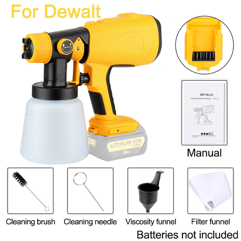 

Бесщеточный электрический аэрограф 800 мл для Makita/Bosch/DeWalt/Ryobi