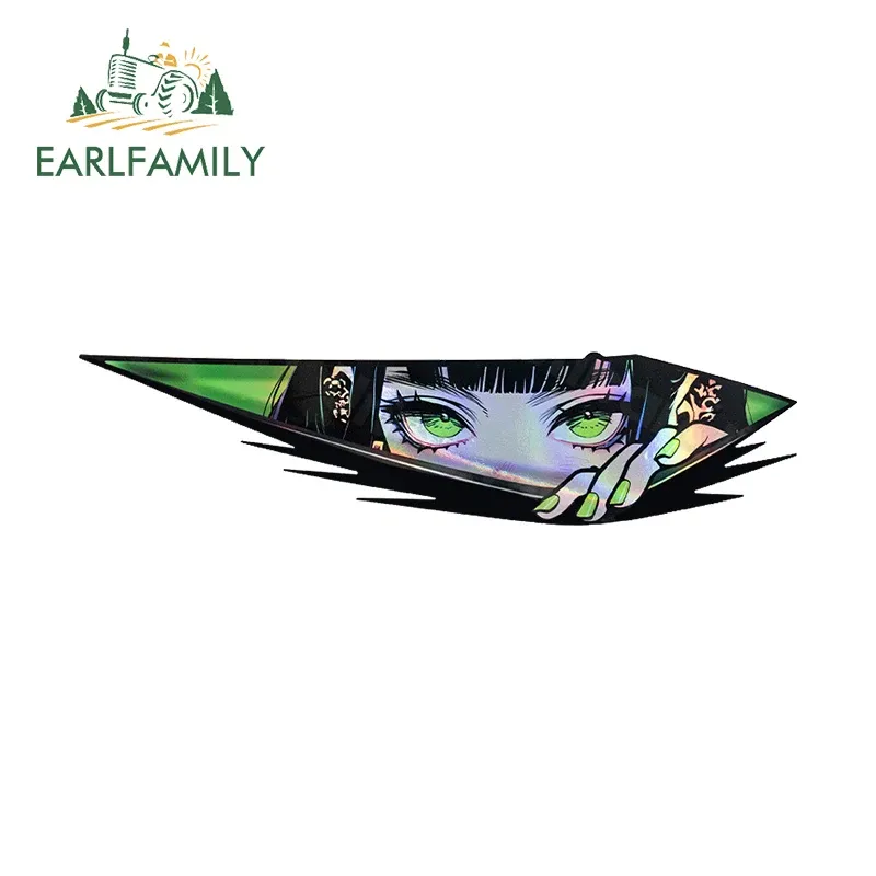 

EARLFAMILY 13 см для милых аниме-девушек, объемные автомобильные наклейки Slap, защита от царапин, искусственная кожа, Водонепроницаемый декор, автомобильные товары