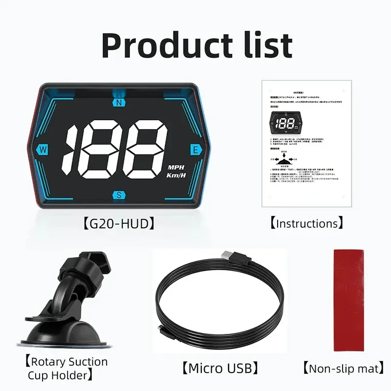 

Hud Gps Автомобильный цифровой спидометр Проекционный дисплей Безопасность Сигнализация превышения скорости Компас Аксессуары Электроприборы