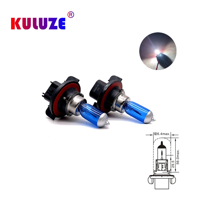 

KULUZE 2 шт. H13 9008 12 В 100/90 Вт 5800 К супер белый дальний ближний свет автомобильные фары ксеноновые галогенные лампы PJ26.4t