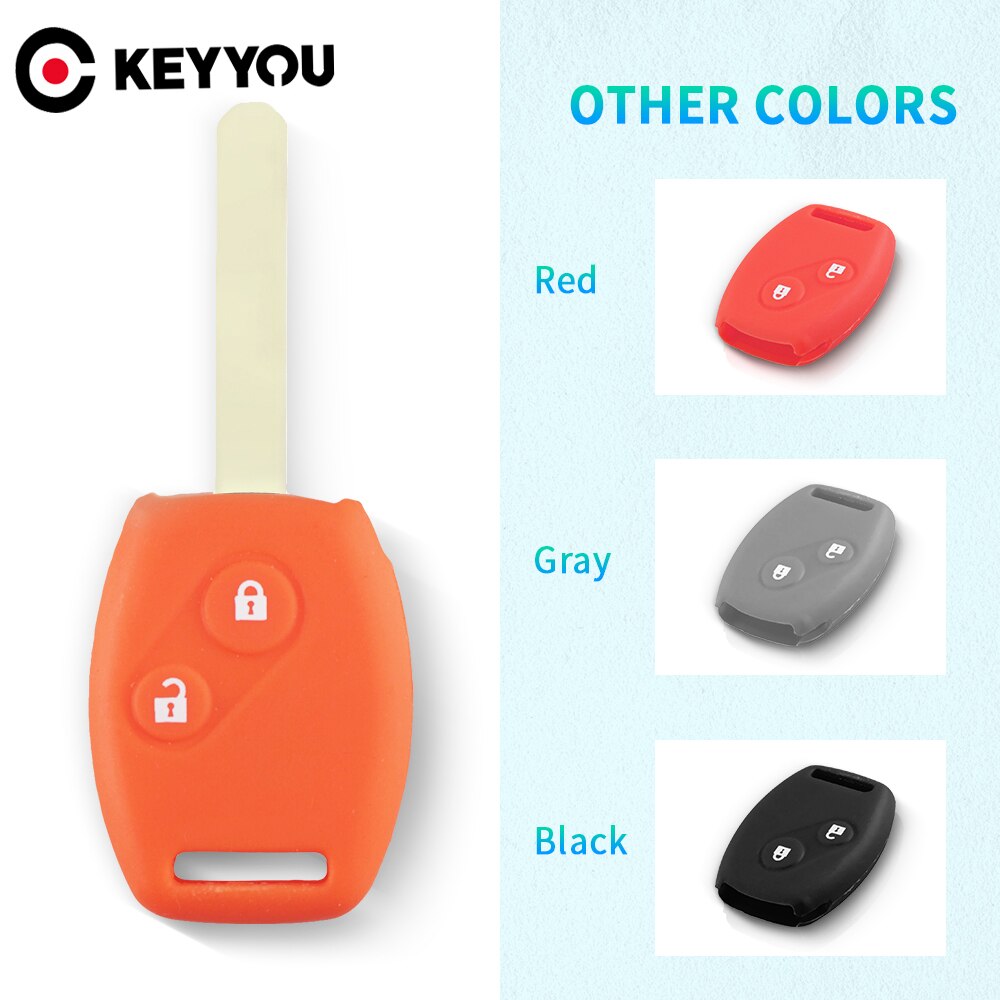 

KEYYOU 2 кнопки силиконовый чехол для дистанционного ключа от машины крышка для Хонда цивик аккорд Pilot Fit Crv Ridgeline Джаз Frv Insight Cr-z