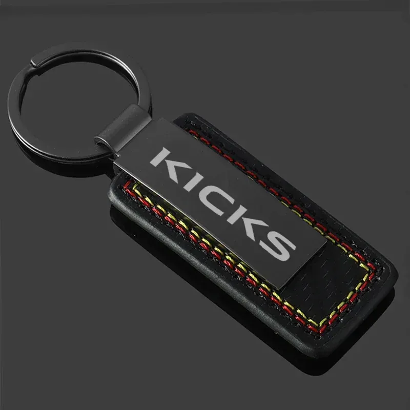 

Автомобильный металлический брелок для ключей, держатель для Nissan Kicks, кожаные автомобильные брелки с пряжкой, подвеска, аксессуары