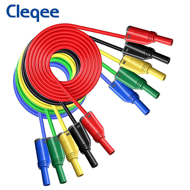 

Cleqee P1050-1 мультиметр, силиконовый тестовый провод, 4 мм, штекер типа «банан», мягкий кабель, безопасный штабелируемый штекер, провод 1 м