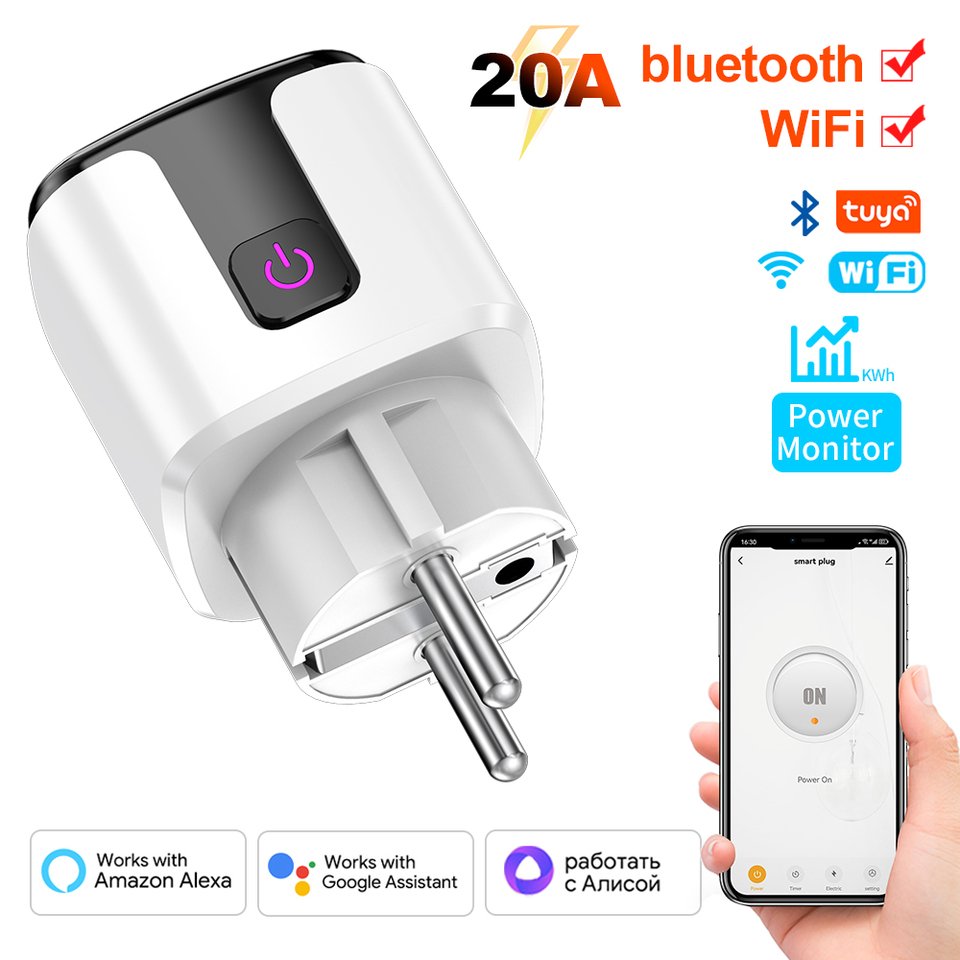 

Tuya Smart WiFi + Bluetooth розетка 20A