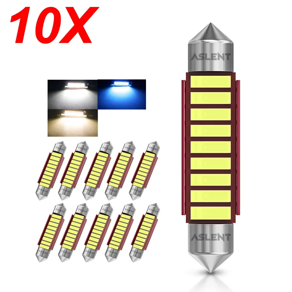 

10X Festoon Led C5W 31 36 39 41 мм Автомобильные фонари Canbus 7020SMD Купольный светильник 4000K 6000K Теплый белый кристально-синий светильник номерного знака