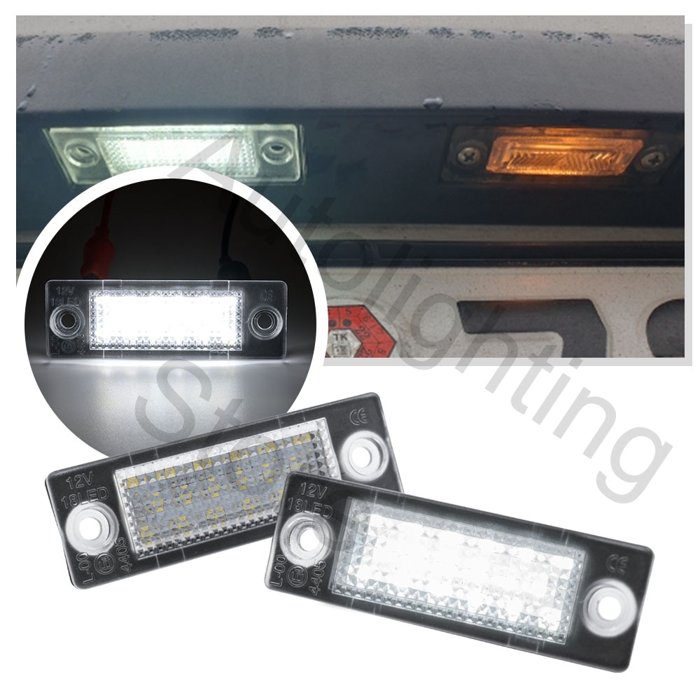 

2 шт. светодиодный светильник номерного знака Canbus для VW Golf MK3 MK5 Jetta Touran Passat B5.5 Caddy Transporter Skoda Superb MK1 3U B5