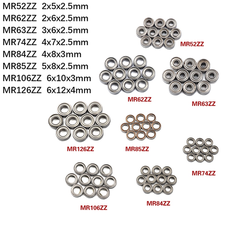 

Мини-подшипники для скейтборда MR52ZZ MR62ZZ MR63ZZ MR74ZZ MR84ZZ MR85ZZ MR106ZZ MR126ZZ