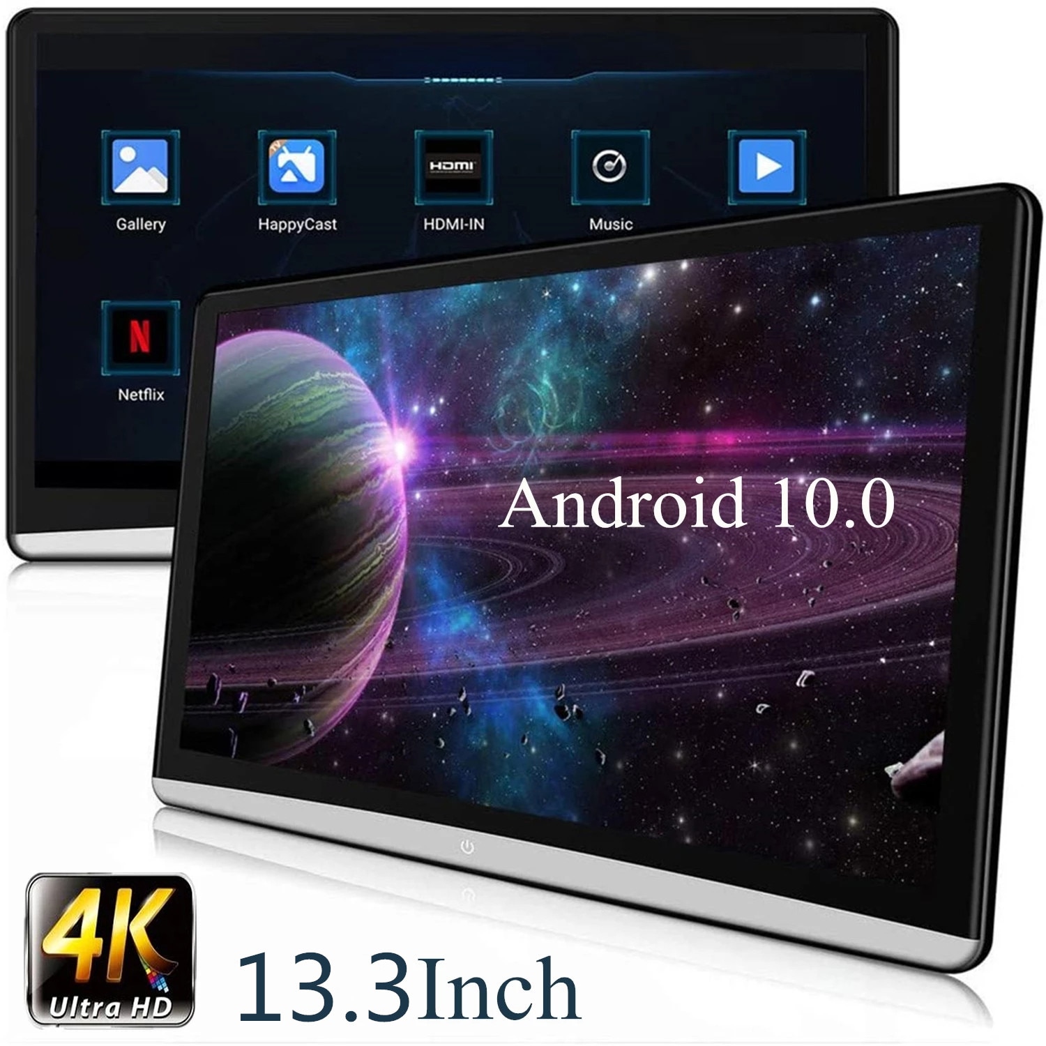 

Монитор для подголовника автомобиля, 13,3 дюйма, 4K, Android 11, HD 1080P, Wi-Fi/Bluetooth/HDMI/FM/Mirror Link/Miracas