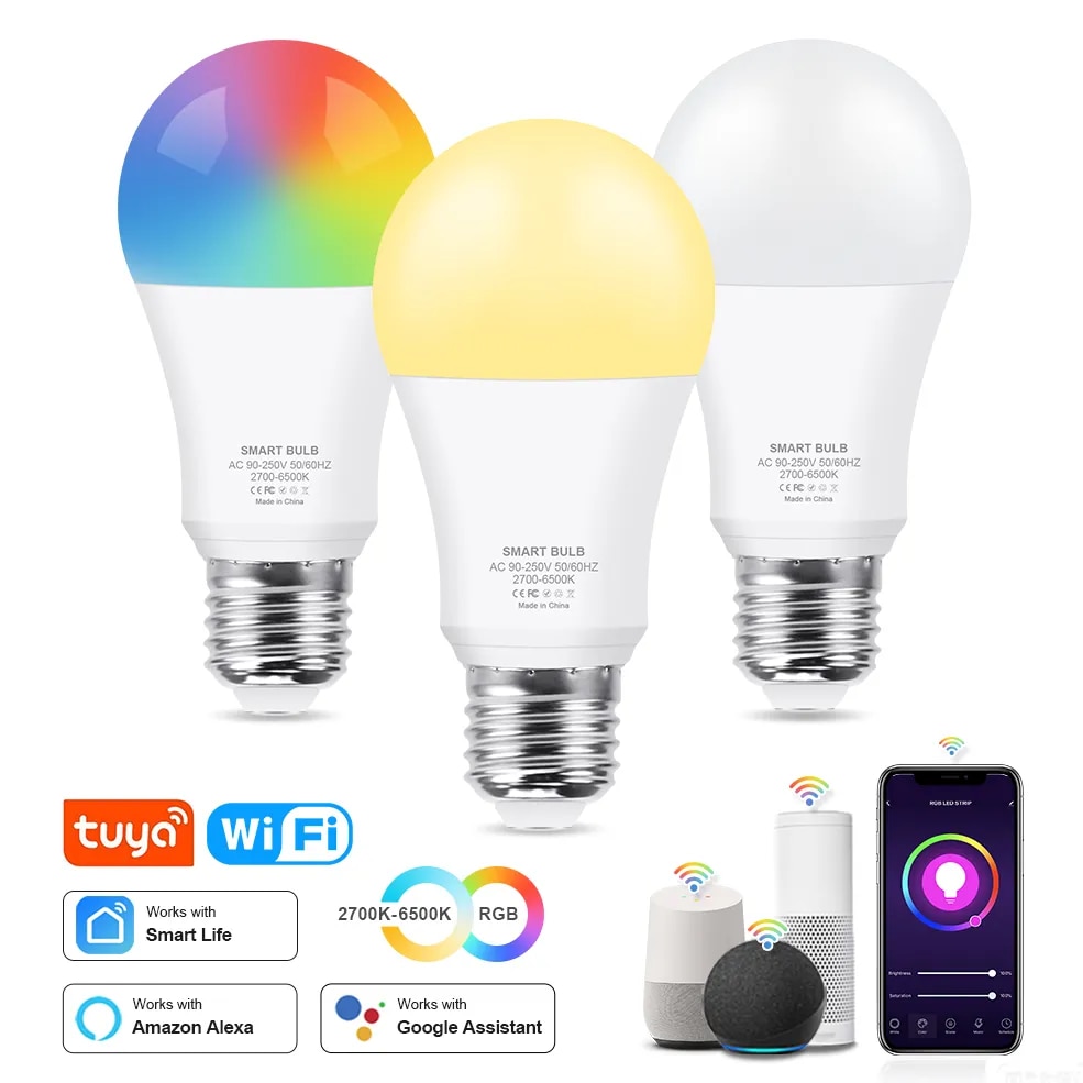 

COOLO Tuya смарт-лампочка E27 RGB 15/18 Вт
