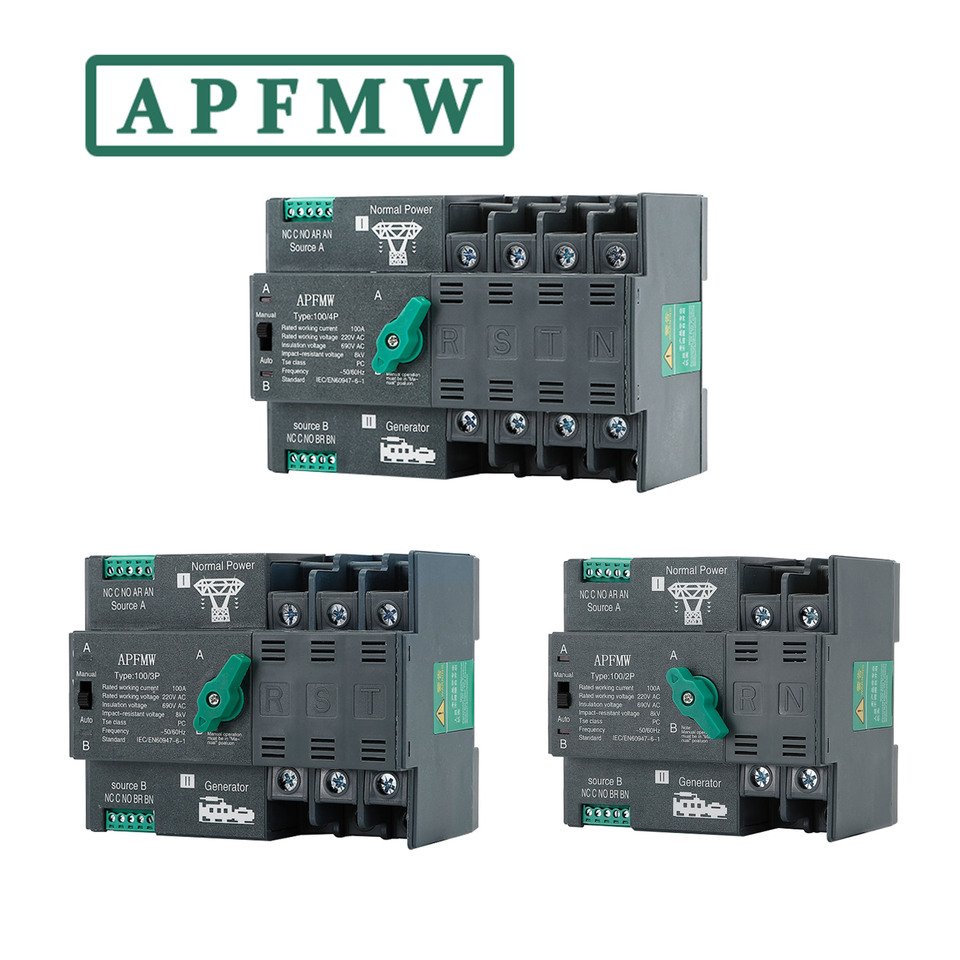 

Автоматические резервные переключатели APFMW 63A 100A 220V