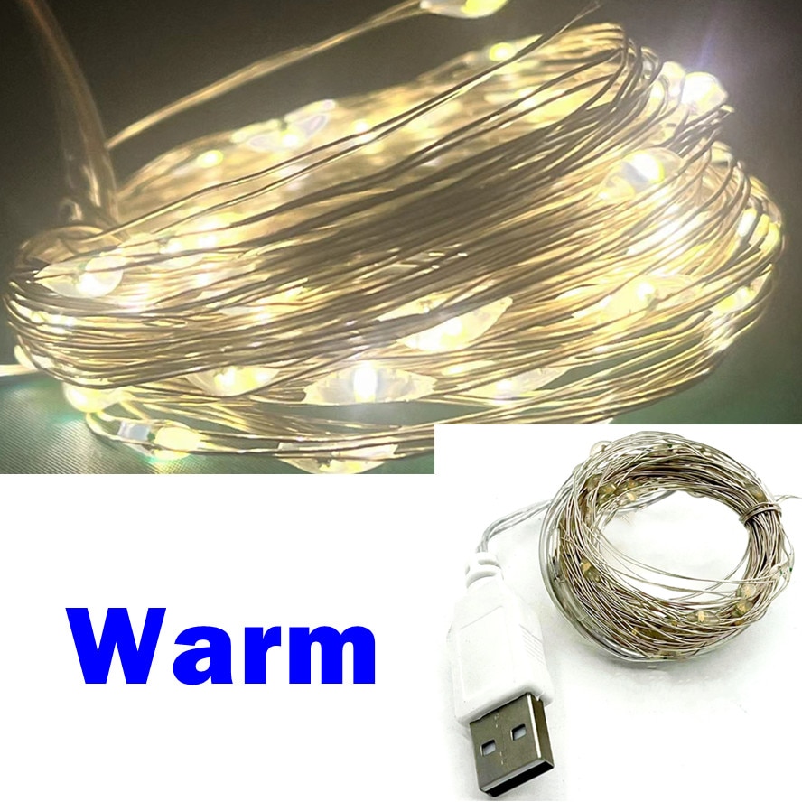 

USB гирлянды LED серебристая нить