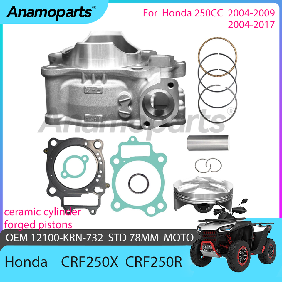 

Комплект для ремонта прокладки поршня мотоцикла STD 78 мм для Honda 2004-2009 CRF250R 2004-2017 CRF250X 250 CC 12100-KRN-732