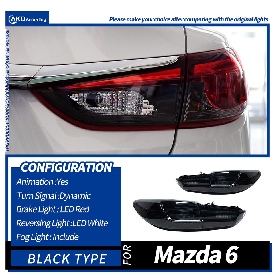 

Автомобильные фары для Mazda 6 Atenza светодиодный Tail 2014-2019 Mazda6 задний стоп-сигнал тормозной сигнал DRL задние автомобильные аксессуары