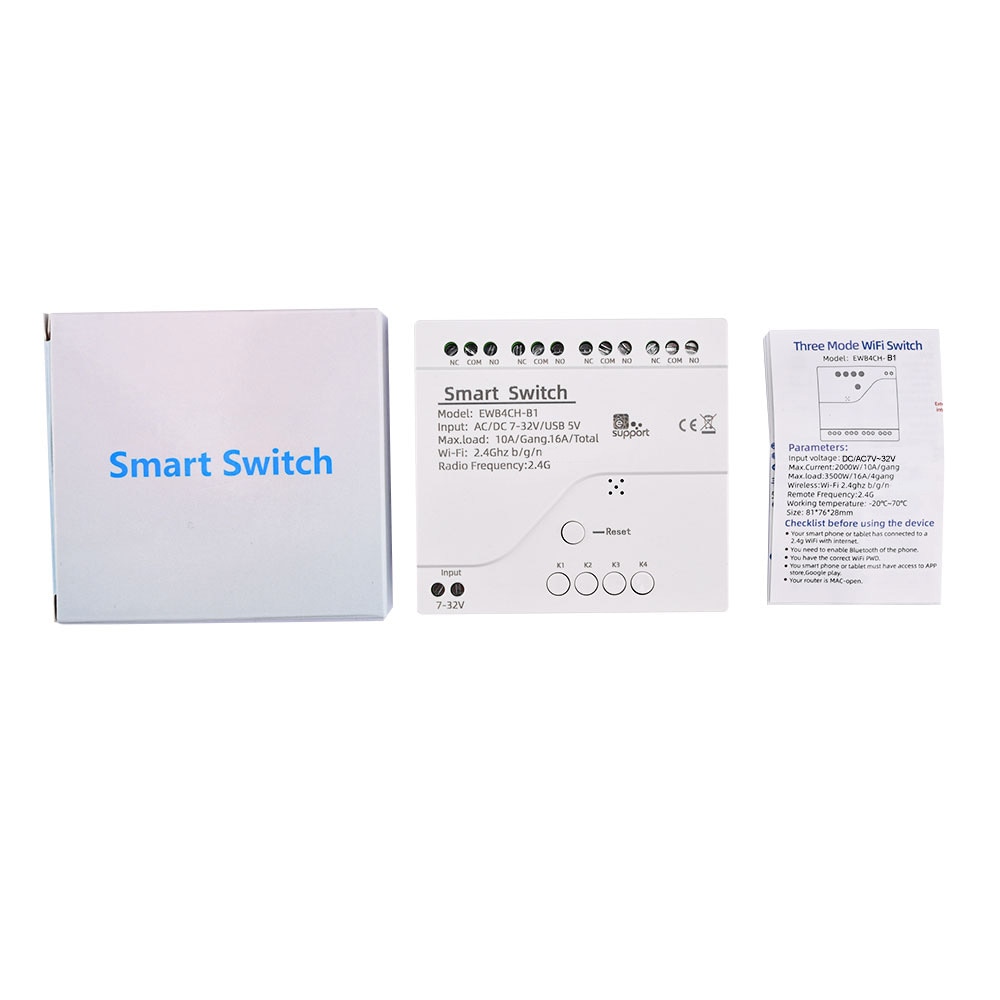 

Для eWeLink 4 Channel Smart WiFi Bluetooth-Совместимый телефон с дистанционным управлением