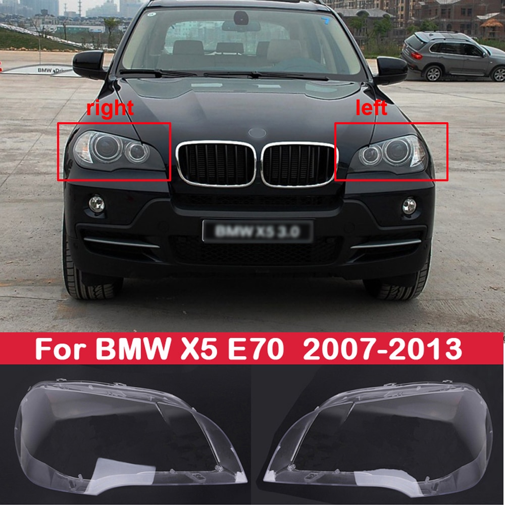 

Для BMW X5 E70 2007-2013 автомобильные передние фары, стеклянные фары, прозрачный абажур, корпус лампы E70, крышка фары, линза