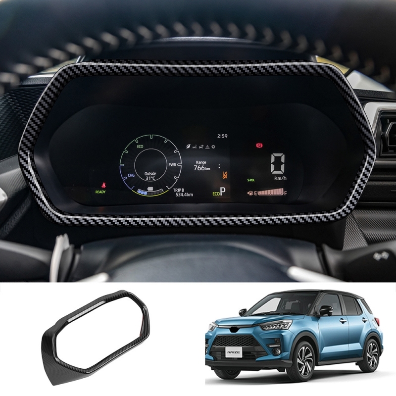

Для Toyota Raize A200 2021 2022, углеродное волокно, приборная панель, дисплей, приборная панель, декоративная крышка, наклейка, автомобильные аксессуары
