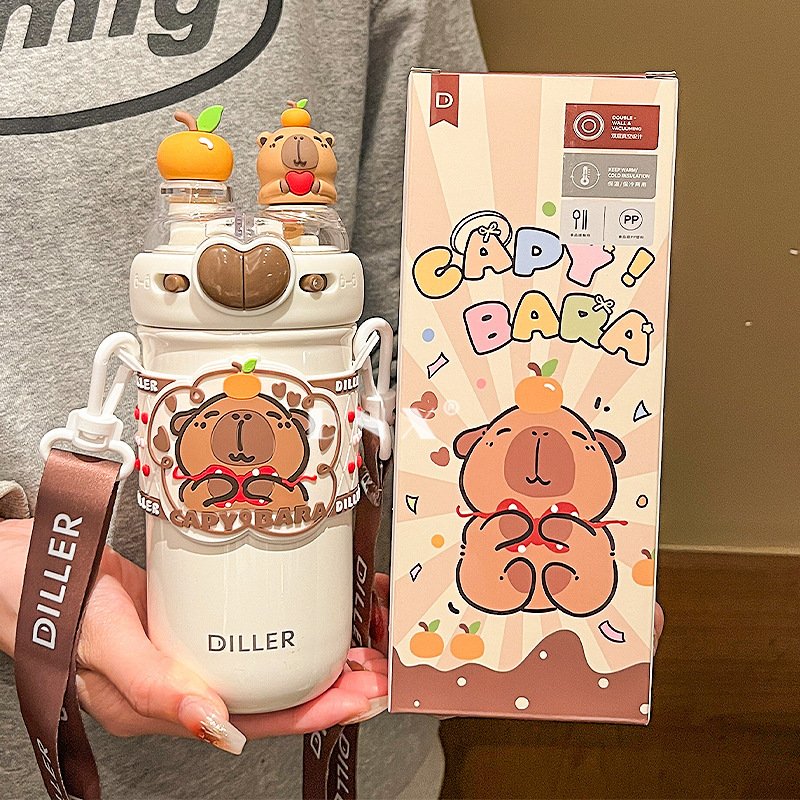 

MINISO 520 мл термокружка с капибарой