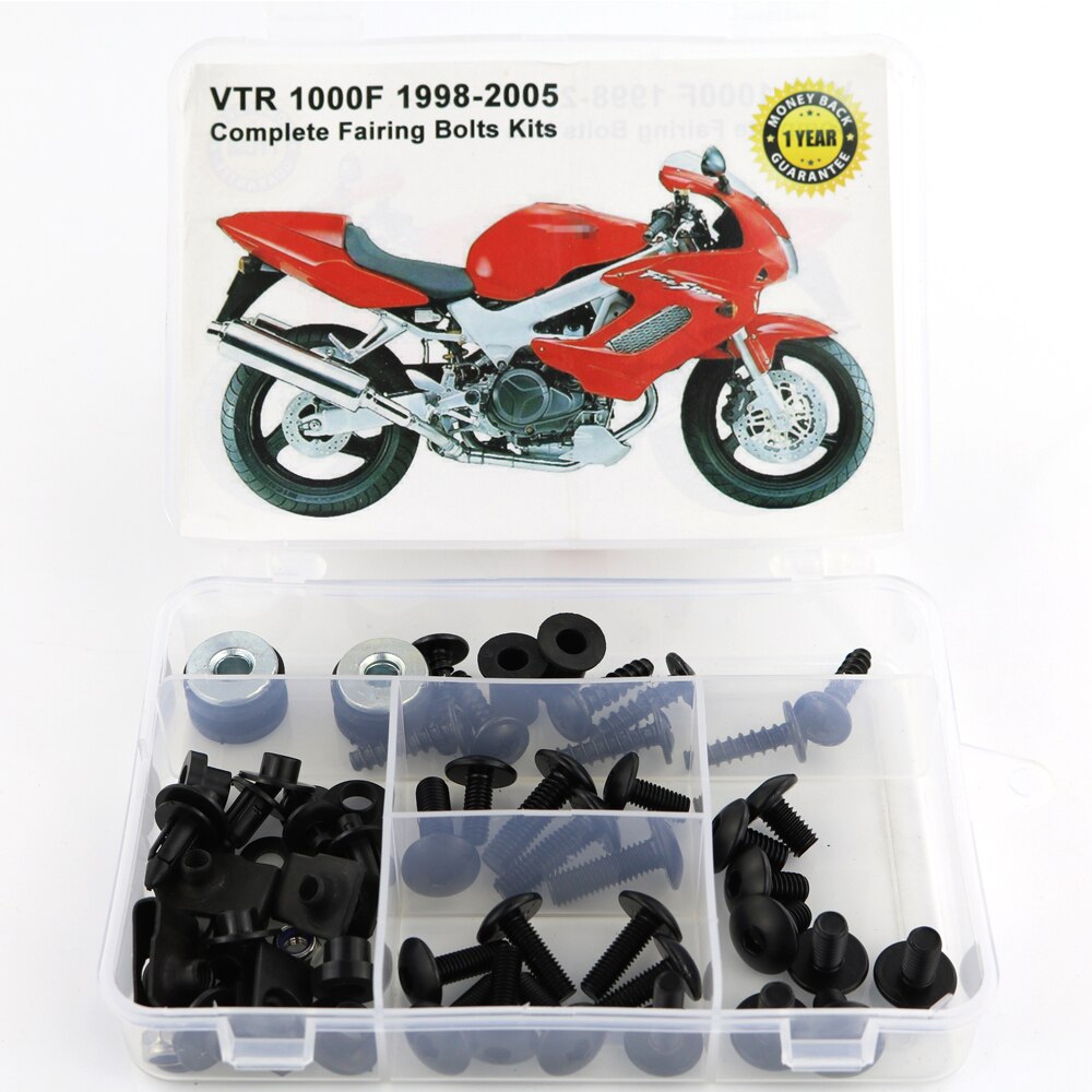 

Подходит для Honda VTR1000F VTR 1000F 1998-2005 мотоцикла, полный комплект болтов обтекателя, зажимы, гайки, винты, сталь