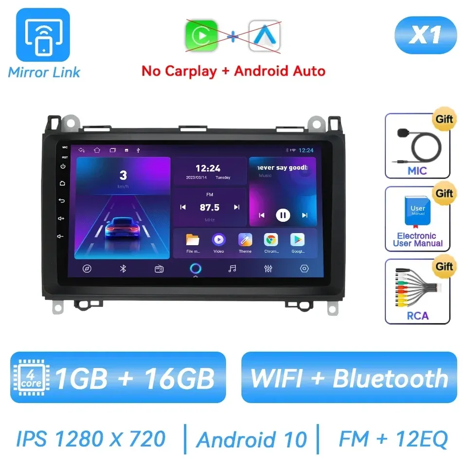 

Для Mercedes Benz B200 Sprinter W906 W639 A B Class W169 W245 Viano Vito Android Car Radio Multimedia Player Carplay Auto Screen