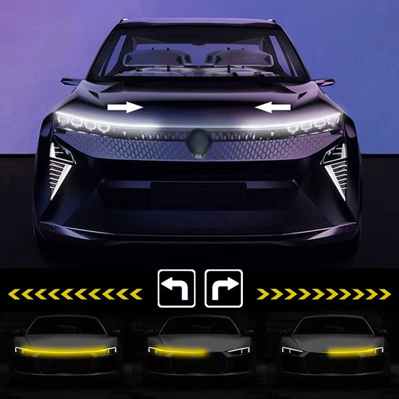 

12 В Светодиодный Автомобильный Дневной Ходовой Фонарь, Гибкий Водонепроницаемый Желтый Указатель Поворота
