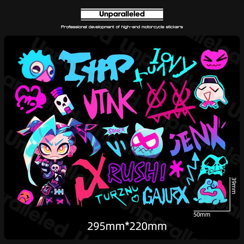 

Arcane Jinx автомобильная наклейка на крышку топливного бака, разрываемая водостойкая забавная наклейка, персонализированные светоотражающие декоративные наклейки для автомобиля