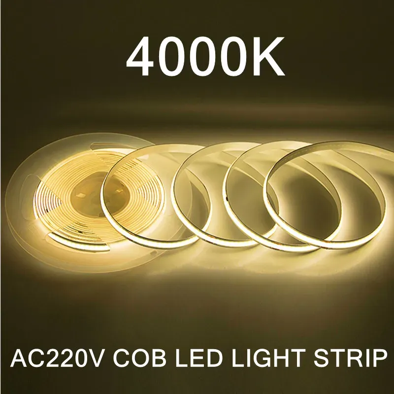 

AvvRxx COB светодиодная лента теплый белый 220В 240 светодиодов метр