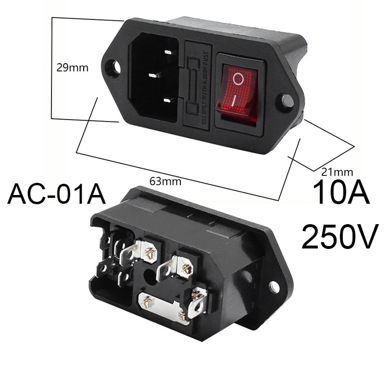 

Латунная электрическая розетка IEC320 C14 C15 с подсветкой 250В 10А