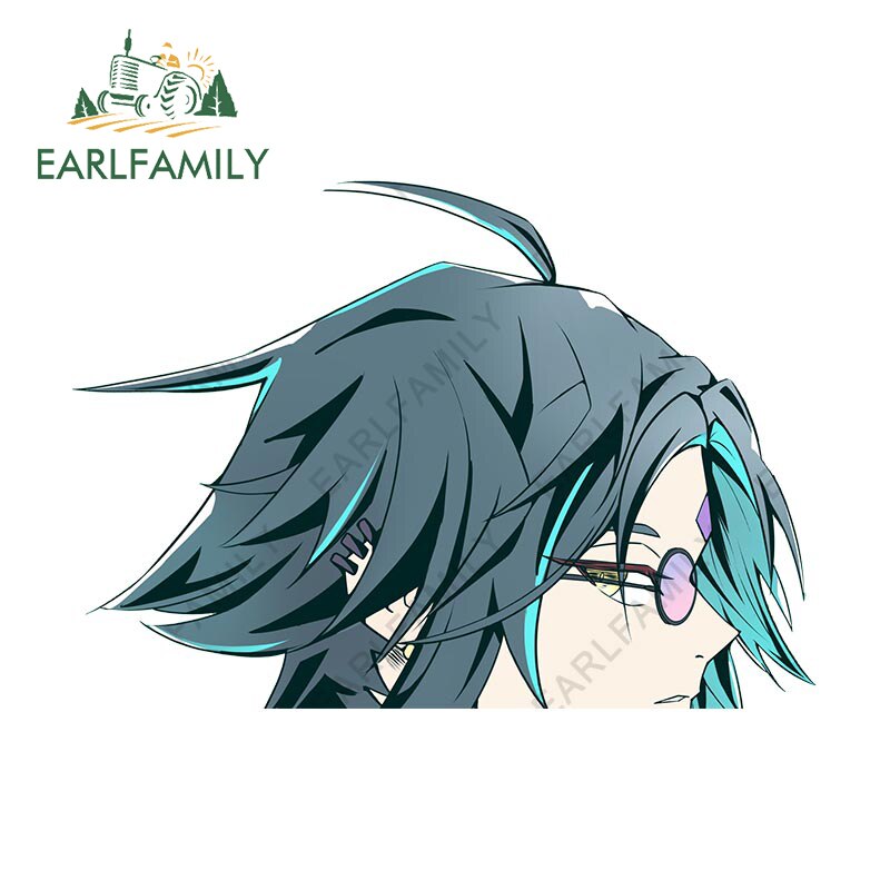 

EARLFAMILY 13 см для Xiao Genshin ударопрочные автомобильные аксессуары наклейки для ноутбука граффити аниме Водонепроницаемая Наклейка мотоцикл камперан