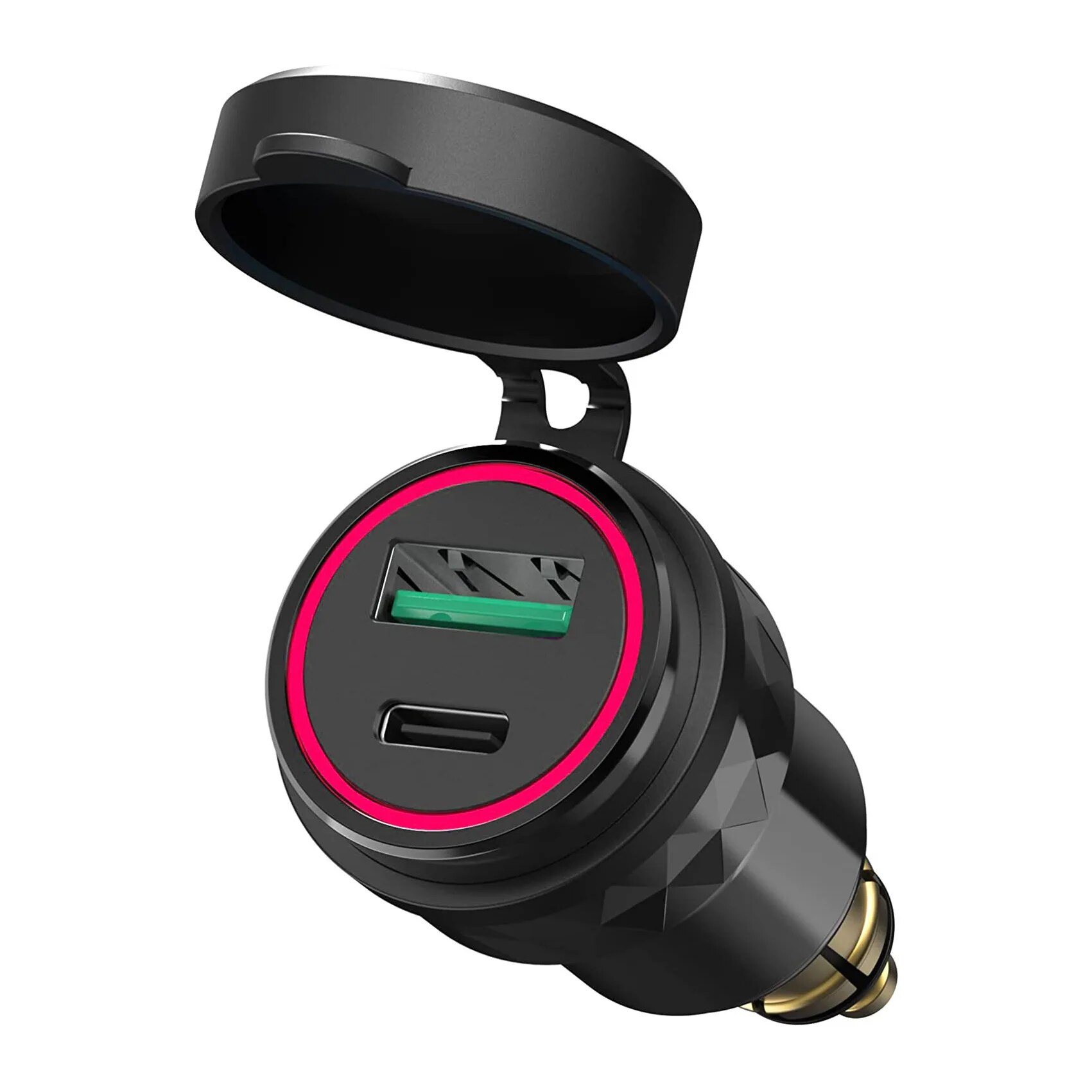 

Алюминиевое Автомобильное зарядное USB-устройство 30 Вт PD Type-C и QC 3,0, адаптер для быстрой зарядки, штепсельная вилка Hella DIN для BMW Ducati Triumph, мотоцикла
