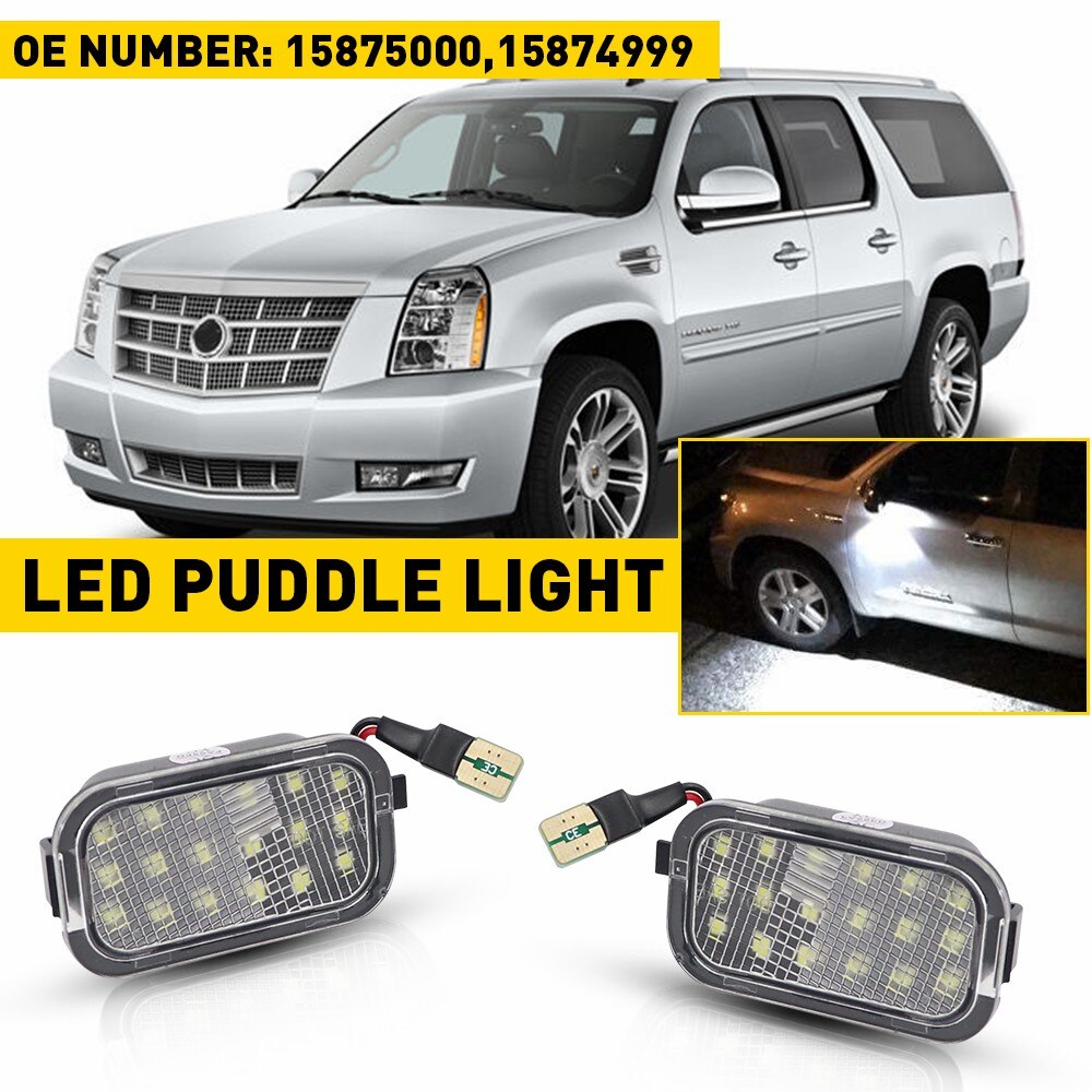 

2 шт. светодиодный светильник под боковым зеркалом 12 В для Cadillac Escalade Chevrolet Avalanche Silverado Suburban Tahoe GMC Sierra Yukon