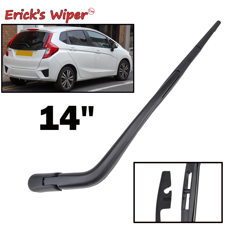 

Erick's Wiper 14-дюймовый комплект щеток и рычагов заднего стеклоочистителя для Honda Fit Jazz GK GH GP 2013-2020 Щетка для лобового стекла и двери багажника