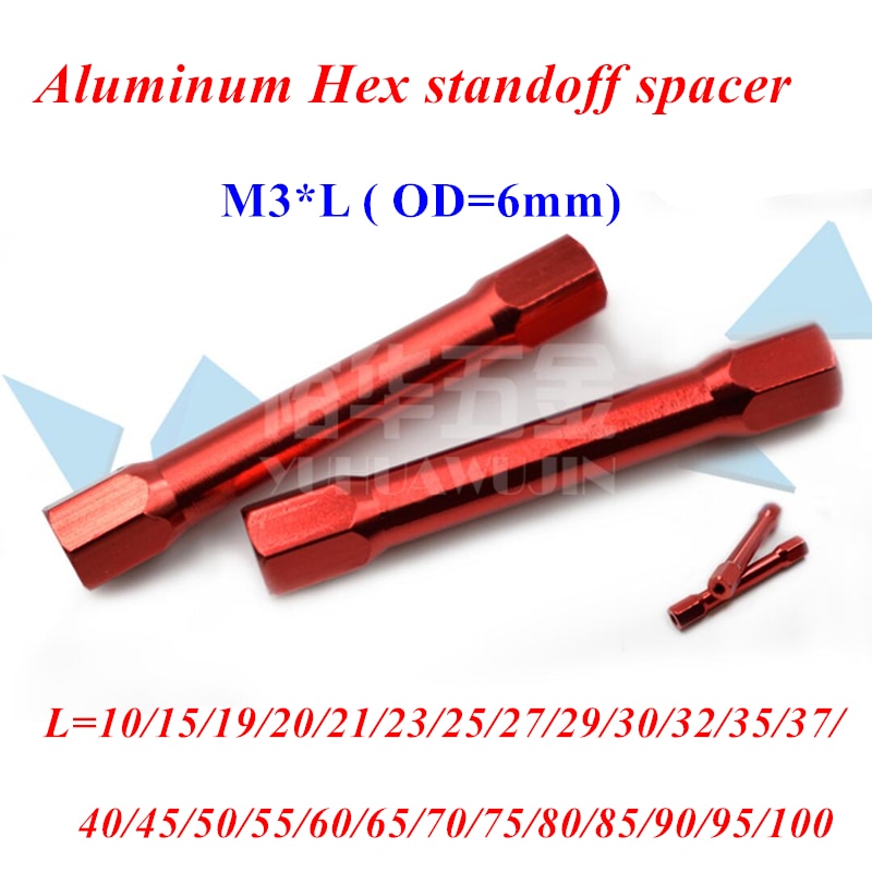 

10 шт. Красные алюминиевые шестигранные стойки Angooter M3