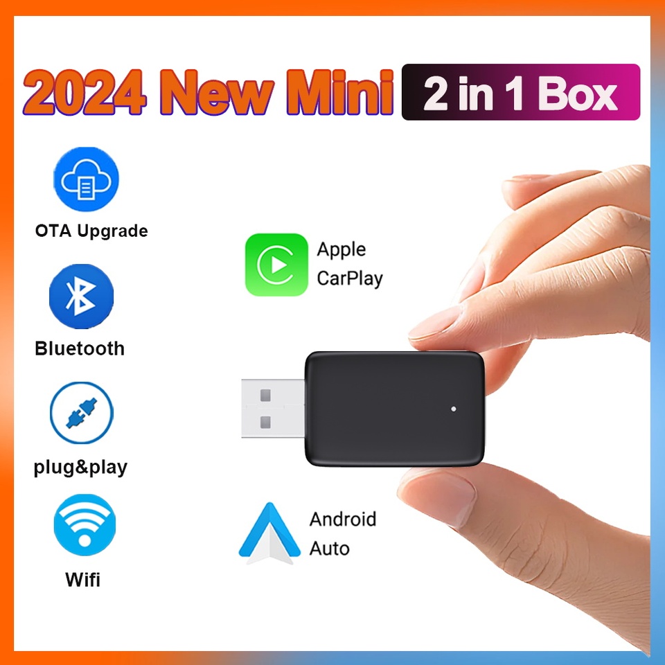 

Мини-автомобильный Адаптер 2-в-1 Ai CarPlay Box С Беспроводным Подключением К Проводному И Wi-Fi Bluetooth