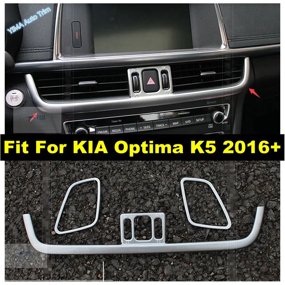 

Для KIA Optima K5 2016 3 шт. Автомобильный передний и центральный кондиционер, вентиляционное отверстие переменного тока, декоративная крышка, аксессуары из АБС-пластика