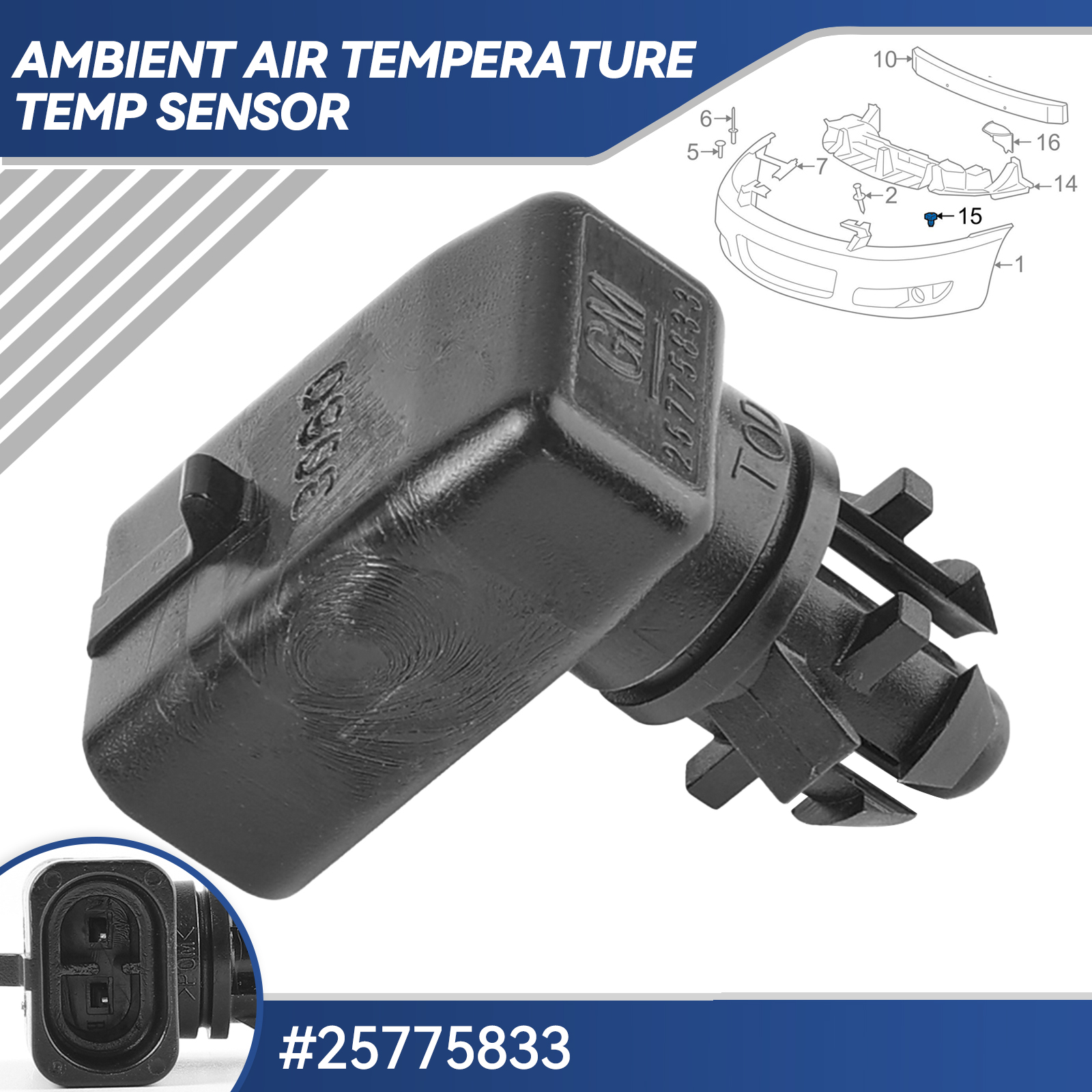 

Наружный датчик температуры воздуха 25775833 15035786 10396844 для GM GMC Chevrolet Cruze Cadillac Opel Vauxhall Astra Vectra