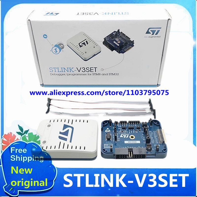 

1 шт./лот, новый оригинальный процессор STLINK-V3SET на базе STM8S STM32, программатор 5 В USB 2,0, JTAG DFU, аутентичный, не клон ST LINK V3