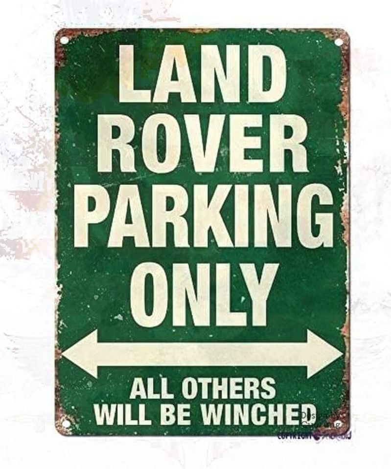 

1p,Man Cave Decor Ретро Металлическая Оловянная Вывеска-land Rover Parking Only All Ohers Will Be Winched Зеленый Металлический Настенный Знак Винтаж