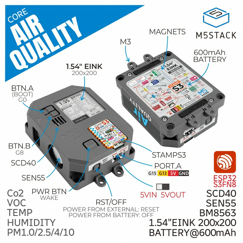 

Комплект контроля качества воздуха M5Stack K131